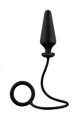 Чёрное эрекционное кольцо с анальной пробкой MENZSTUFF 4INCH SINGLE RING ANAL PLUG Dream Toys 21277 с доставкой 