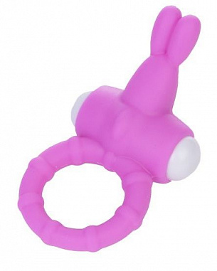 Розовое виброкольцо для пениса Power Rabbit Clit Cockring Lovetoy LV1423-pink - цена 