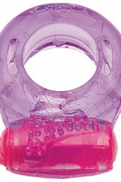 Фиолетовое эрекционное кольцо с виброэлементом в верхней части ToyFa 818034-4 с доставкой 
