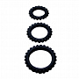 Набор из 3 ребристых эреционных колец TITAN Baile BI-210143-0801 - цена 