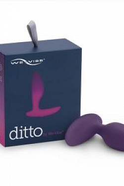 Фиолетовая анальная пробка для ношения Ditto с вибрацией и пультом ДУ - 8,8 см. We-vibe WV-Ditto-Pur с доставкой 