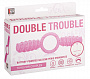 Розовое эрекционное виброкольцо с двумя лепестками Dream Toys 20567 - цена 