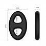 Чёрное эрекционное кольцо с петлёй для мошонки Baile BI-210184 - цена 