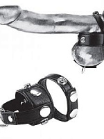      Cock Ring With 1  Ball Stretcher And Optional Weight Ring BlueLine BLM3055   