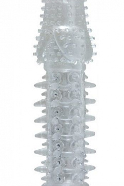 Прозрачная насадка с шишечками и шипами - 13,5 см. ToyFa 888005-1 с доставкой 