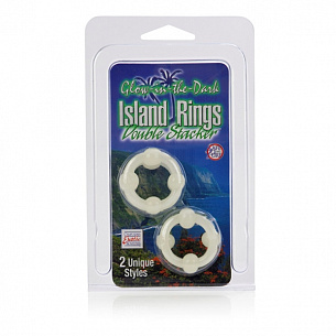 Набор эрекционных колец Island Rings Double Stackers California Exotic Novelties SE-1437-00-2 - цена 