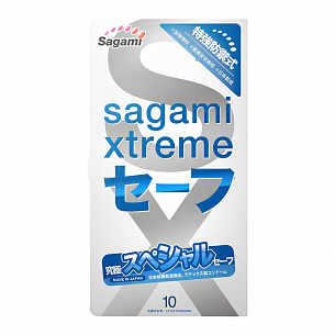 Презервативы Sagami Xtreme Ultrasafe с двойным количеством смазки - 10 шт. Sagami Sagami Xtreme Ultrasafe №10 - цена 990 р.