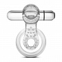Прозрачное эрекционное кольцо с подхватом, вибропулей и язычком 10 Function Vibrating Tongue Ring Blush Novelties BL-66912 - цена 