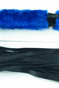 Нежная плеть с синим мехом BDSM Light - 43 см. БДСМ арсенал 740003ars с доставкой 