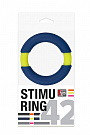 Синее эрекционное кольцо NEON STIMU RING 42MM BLUE/YELLOW Dream Toys 21045 - цена 