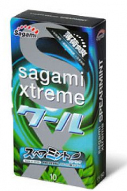 Презервативы Sagami Xtreme Mint с ароматом мяты - 10 шт. Sagami Sagami Xtreme Mint №10 с доставкой 