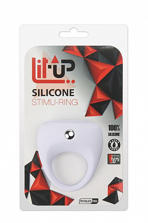 Белое эрекционное кольцо LIT-UP SILICONE STIMU RING 7 Dream Toys 21238 - цена 