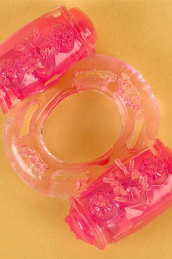 Розовое виброкольцо с двумя батарейками ToyFa 818033-3 с доставкой 