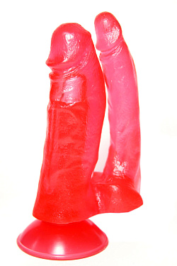 Малиновый гелевый анально-вагинальный фаллоимитатор на присоске - 14 см. Сумерки богов 311-08 BX DD с доставкой 