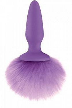 Фиолетовая анальная пробка с фиолетовым заячьим хвостом Bunny Tails Purple NS Novelties NSN-0510-55 с доставкой 