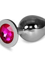Серебристая анальная пробка с рубиновым кристаллом - 10,1 см. Lovetoy RO-SL02 с доставкой 