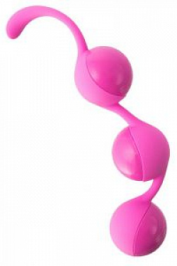 Розовые тройные вагинальные шарики из силикона DELISH BALLS Seven Creations F0118R40PGAL с доставкой 