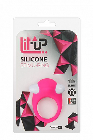 Розовое эрекционное кольцо LIT-UP SILICONE STIMU RING 6 Dream Toys 21236 - цена 