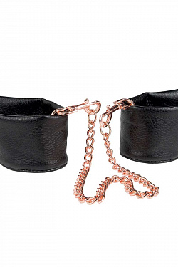 Черные мягкие наручники Entice French Cuffs с цепью California Exotic Novelties SE-2720-50-3 с доставкой 