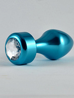 Голубая алюминиевая пробка Aluminium Blue Diamond с кристаллом - 8,1 см. Lovetoy RO-L002 с доставкой 