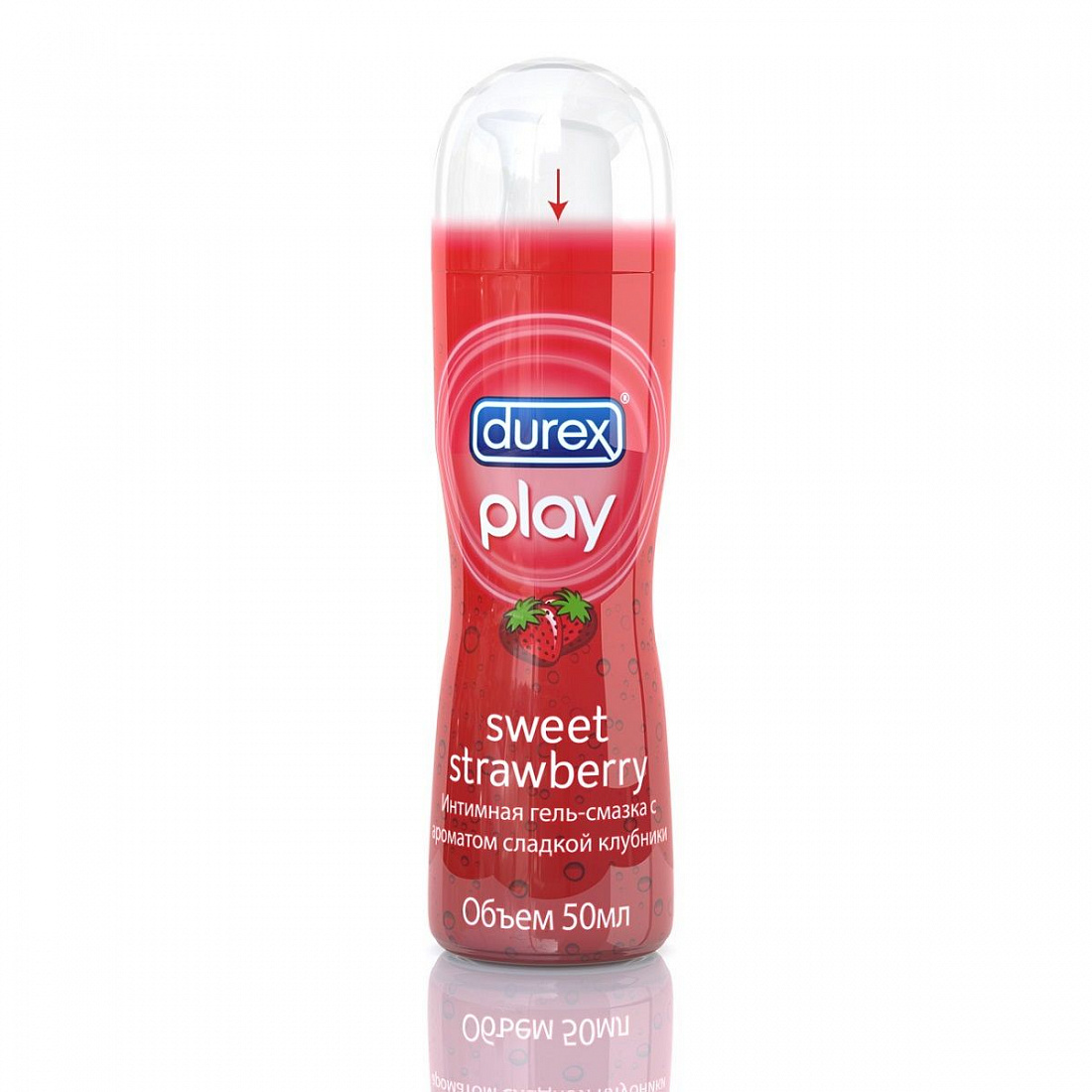Интимная гель-смазка DUREX Play Sweet Strawberry с ароматом сладкой клубники - 50 мл. Durex DUREX Play Sweet Strawberry 50 ml - цена 