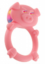 Розовое кольцо на пенис с вибрацией MAD PIGGY C-RING  Toy Joy 3006010209 - цена 
