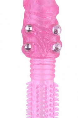 Стимулирующая розовая насадка с шишечками и шипами - 13,5 см. ToyFa 888010-3 с доставкой 