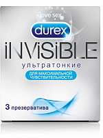 Ультратонкие презервативы Durex Invisible - 3 шт. Durex Durex Invisible №3 с доставкой 