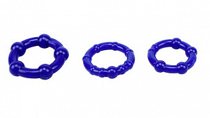 Набор синих стимулирующих колец Stay Hard Chisa 330300013 - цена 