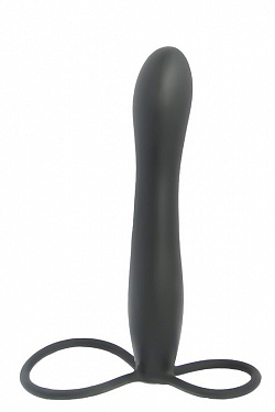 Черная насадка на пенис для двойной стимуляции Mojo BlackJack - 15 см. Seven Creations F0068B1MPGAC с доставкой 