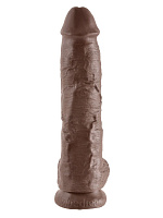 Большой коричневый фаллоимитатор с мошонкой 10  Cock with Balls на присоске - 25,4 см. Pipedream PD5509-29 с доставкой 