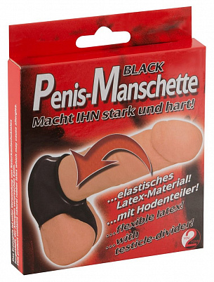 Чёрная утяжка для пениса и мошонки Penis Manschette Orion 0516171 - цена 
