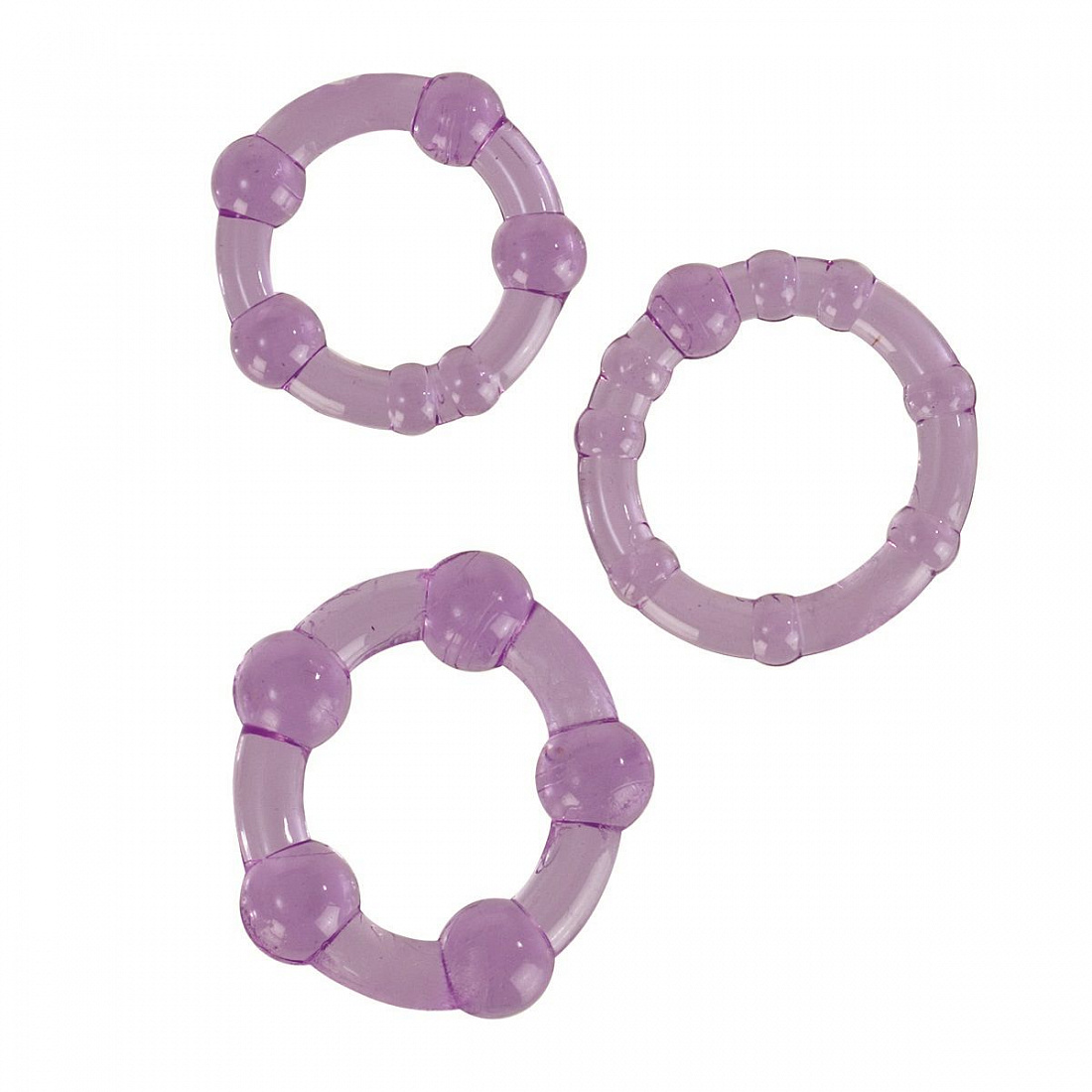 Набор из трех фиолетовых колец разного размера Island Rings  California Exotic Novelties SE-1429-14-2 - цена 