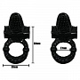 Чёрное эрекционное кольцо с вибрацией и щеточкой для клитора Baile BI-014081-1 - цена 