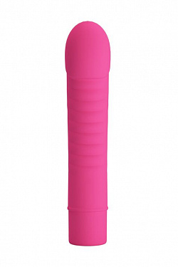 Розовый мини-вибратор Mick с ребрышками - 13 см. Baile BI-014693 с доставкой 