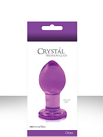 Фиолетовая стеклянная анальная пробка Crystal Medium - 7,6 см. NS Novelties NSN-0701-25 с доставкой 