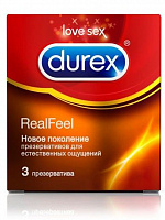 Презервативы Durex RealFeel для естественных ощущений - 3 шт. Durex Durex RealFeel №3 с доставкой 
