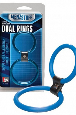 Синее двойное эрекционное кольцо Dual Rings Blue Dream Toys 20026 с доставкой 