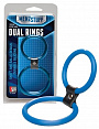 Синее двойное эрекционное кольцо Dual Rings Blue Dream Toys 20026 - цена 