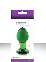 Зеленая стеклянная анальная пробка Crystal Medium - 7,5 см. NS Novelties NSN-0701-28 с доставкой 