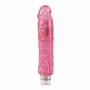 Реалистичный розовый вибратор Glitter Gels Vibrating Dong - 18 см. California Exotic Novelties SE-5814-10-2 - цена 