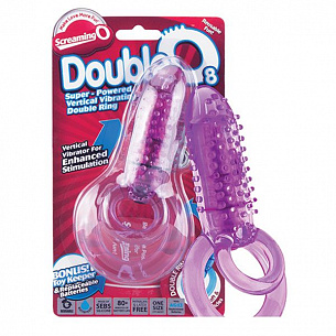 Фиолетовое виброкольцо с подхватом мошонки DOUBLE O 8 PURPLE Screaming O DBL08-PU-101 - цена 