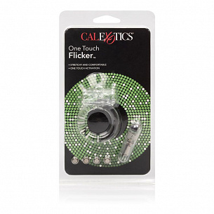 Прозрачное эрекционное кольцо с вибрацией One Touch Flicker California Exotic Novelties SE-1443-00-2 - цена 