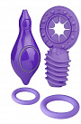 Комплект из 3 фиолетовых эрекционных колец и контроллера вибрации NEON PLEASURE STATION Dream Toys 20578 - цена 