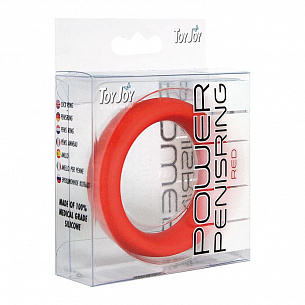 Красное эрекционное кольцо на пенис POWER PENISRING LARGE  Toy Joy 3006009846 - цена 