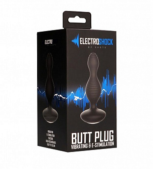 ׸     E-Stimulation Vibrating Buttplug - 14 . Shots Media BV ELC003BLK -  