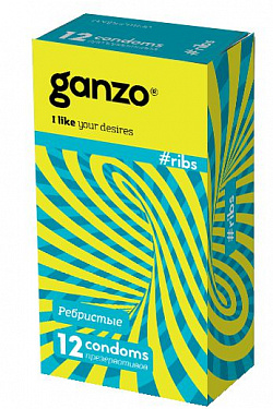 Презервативы с ребристой структурой Ganzo Ribs - 12 шт. Ganzo Ganzo Ribs №12 с доставкой 