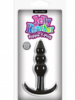 Чёрная анальная пробка Jelly Rancher T-Plug Ripple - 10,9 см. NS Novelties NSN-0451-33 с доставкой 