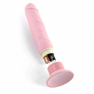 Нежно-розовый страпон с вибрацией Tru-Fit Vibrating Strap-On - 16 см. Pipedream PD3928-11 - цена 