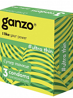 Ультратонкие презервативы Ganzo Ultra thin - 3 шт. Ganzo Ganzo Ultra thin №3 с доставкой 
